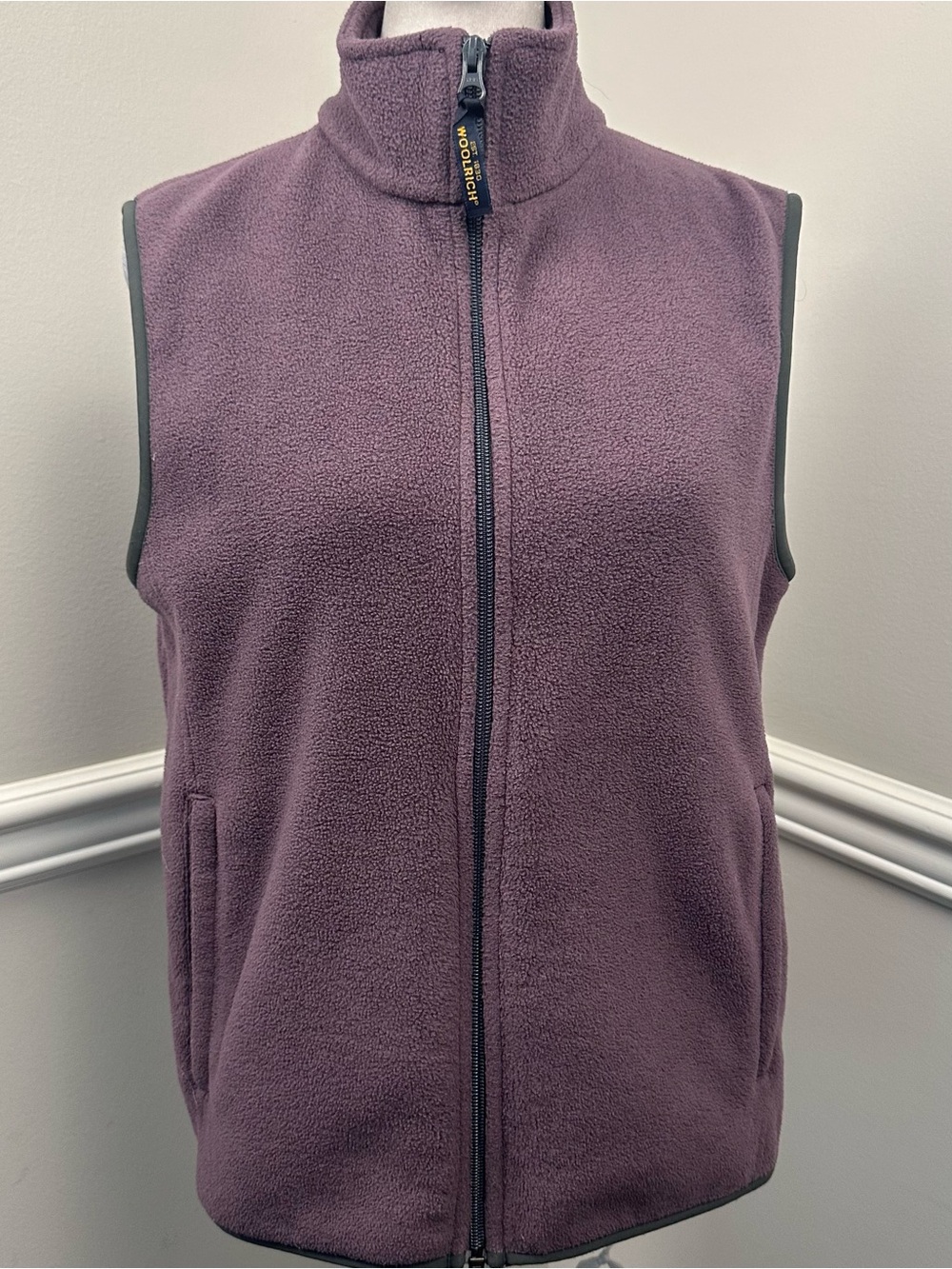 Woolrich Purple Zip-Front Fleece Vest M